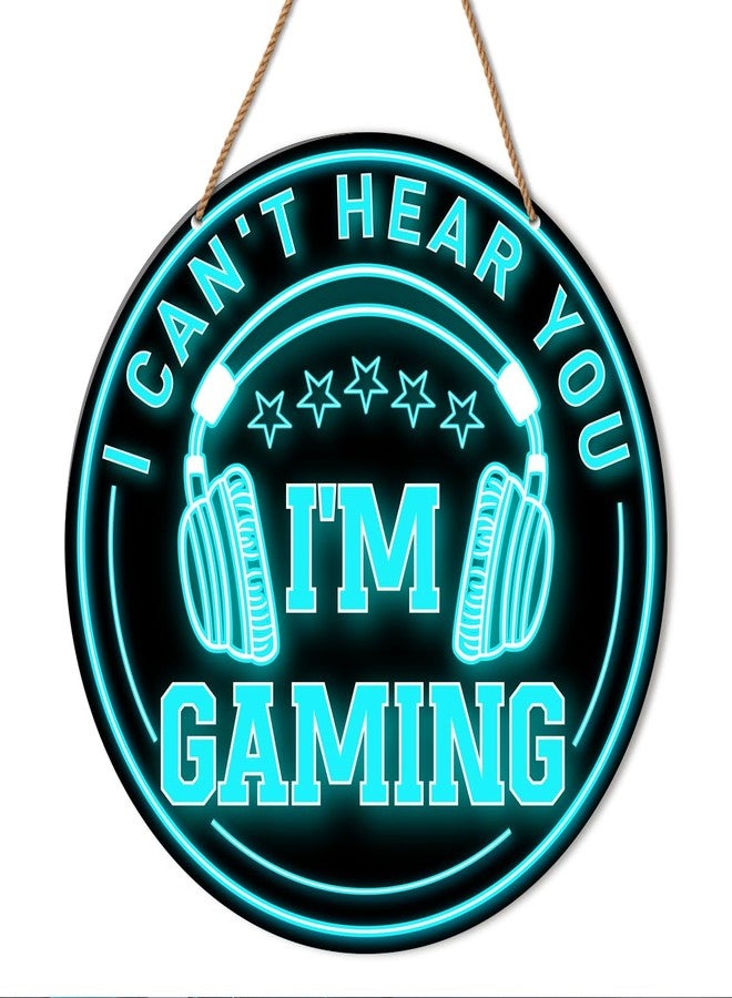 HSNBT Funny Gaming Room Door Sign, Gamer Room Decor for Teen Boys Son Bedroom Playroom Man Cave Wall Hanging Sign Christmas Birthday Gift for Game Lover Gamer, I Can't Hear You I'm Gaming - Image 1